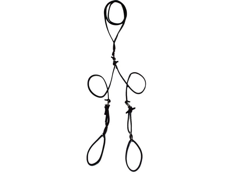 Predvádzacie vodítko pre dvoch psov farba hnedá ZUBÍČEK Poľovnícke potreby