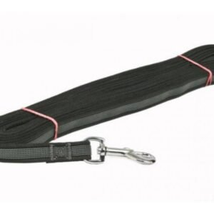 Stopovacia šnúra pogumovaná strieborná spona čierna 10 m x 20 mm Dogtrace Poľovnícke potreby