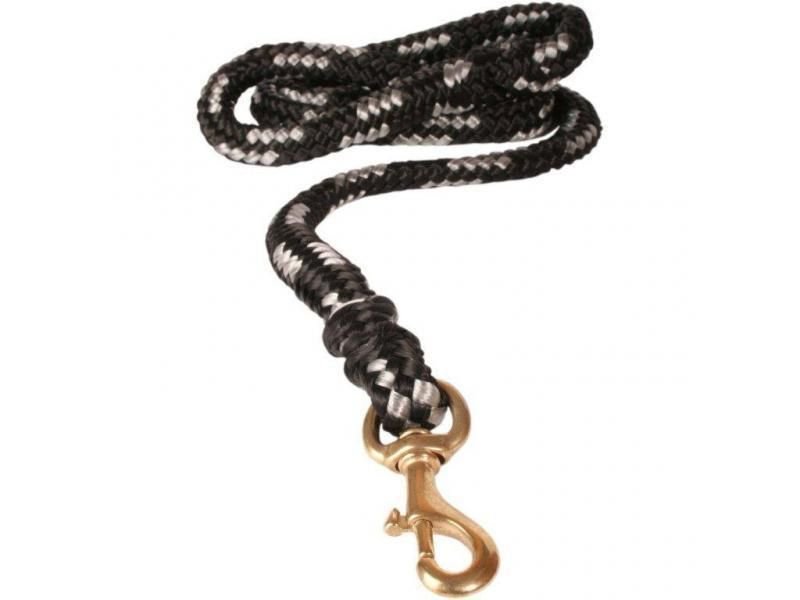 Vodítko duté lano mosazná spona 12 mm x 200 cm šedá Dogtrace Poľovnícke potreby